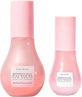 Glow Recipe Watermelon Glow Niacinamide Dew Drops - Hydrating & Illuminating Makeup Primer for Dewy, Glass Skin - Hyaluronic Acid Serum for Face Brightening, Plumping, & Highlighting (40 ml + 15 ml)