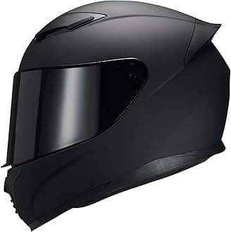 Full Face Helmet Black Motorcycle Motorbike Street Bike Racing Helmets for Adults WS-607 DOT Approved (No Clear Visor - ONLY Black Visor, XL)