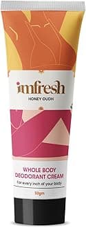 imfresh Honey Oudh | Deodorant Cream For Whole body | Long Lasting Odour Control | Helps in brightening underarms | Alcohol-Free | No Aluminium/No Parabens 75gm, As Seen on Shark Tank