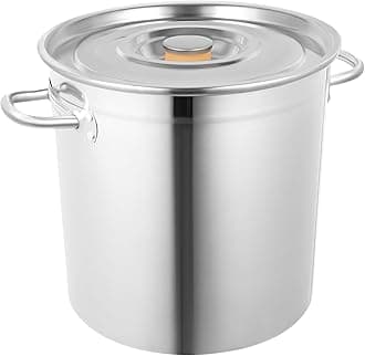 35L/30Qt Stainless Steel Stockpot, Kitchen Soup Big Cooking, Commercial Heavy Duty Canning Pot Stockpot with Lid and 2 Handles for Hotels Restaurants Kitchens Warehouses
