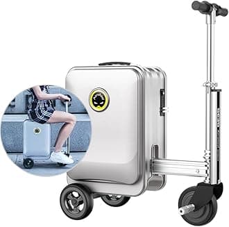 AirwheelSE3S Smart Riding Luggage Electric Suitcase Scooter with Removable Battery (silver)