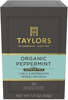 Organic Peppermint Herbal Tea Individually Wrapped Bags, 20 Count (Pack of 6), Clean, Pure and Refreshing, Caffeine-Free, Enjoy Hot or Iced, 120 Teabags