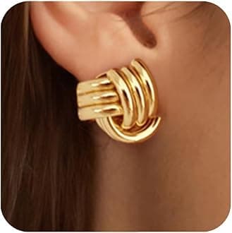 Knot Link Circle Dangle Earrings for Women, Geometric Drop Studs Earrings, Trendy Jewelry