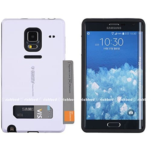 Galaxy Note Edge Case,[White] Guardful [Shockproof] Credit Card Case [Dual Layer] Protective Hybrid Case [Coin Standing] with One Card Slot Wallet for Galaxy Note Edge (White)