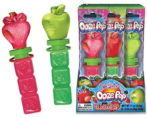 Ausome Candy Ooze Pops 3-d Oozing Lollipop Candy (Pack of 12)