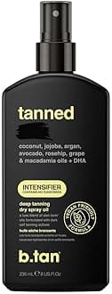 b.tan Best Tanning Oil | Get Tanned Intensifier Dry Spray - Fast, Dark Outdoor Sun Tan From Tan Accelerating Actives, Packed with Moisturizing Oils, No SPF, Austrailian Brand, 8 Fl Oz