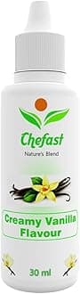 Chefast Creamy Vanilla Flavour Baking Essence for Cake, Ice-Cream, Chocolates, Milkshakes- 30ML ( Use 2-3 Drops Essence for 250 Grm Cake)