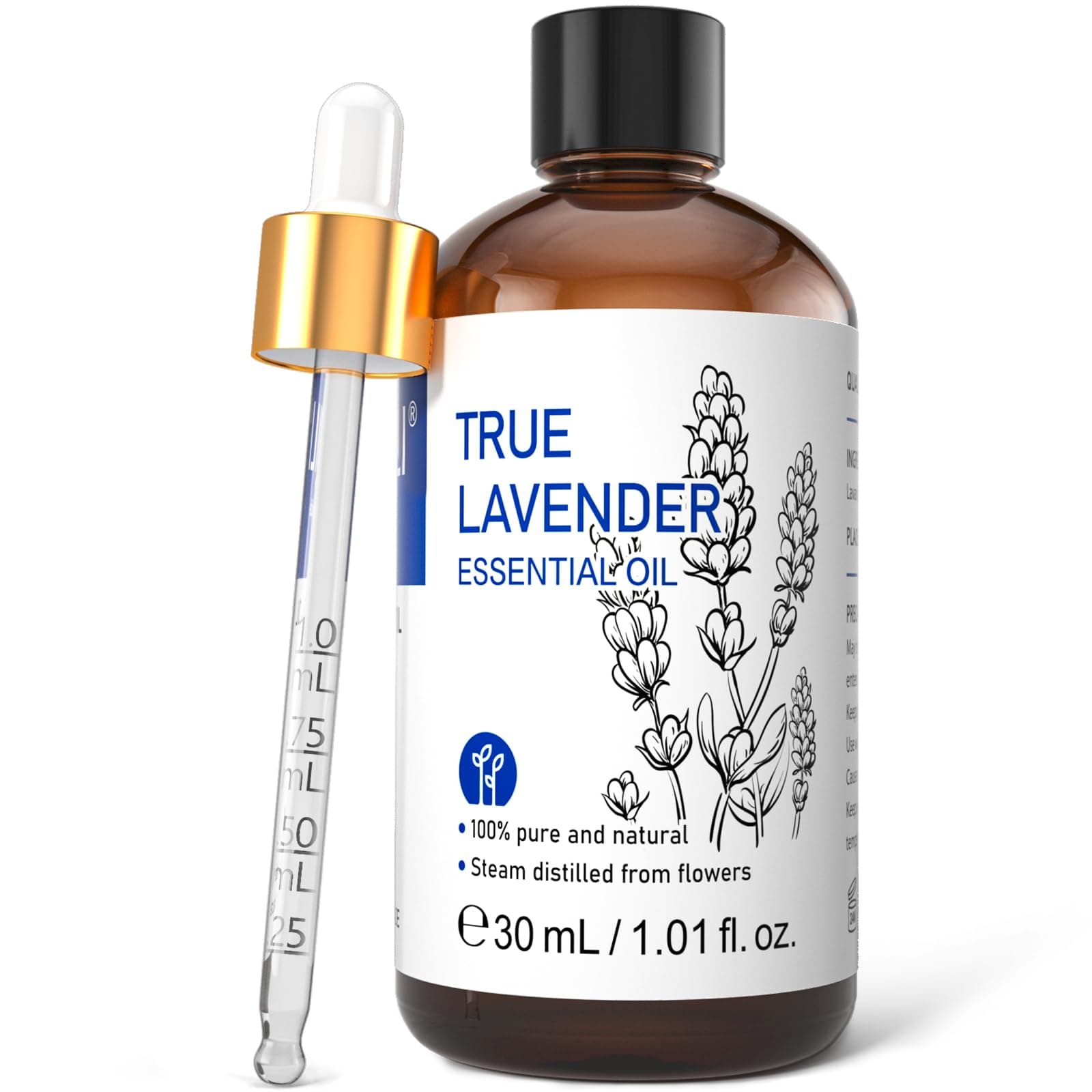 Lavender Essential Oil 30mL - 100% Pure Undiluted for Diffuser, Sleep, Skin & Hair - Therapeutic Grade, GC/MS Tested, IFRA Certified
