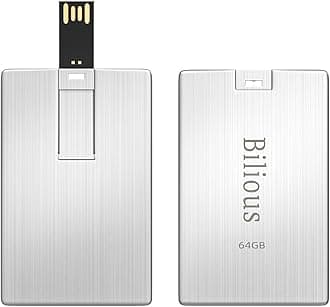 Bilious USB Flash Drive 128GB, Metal Credit Card Bank Card Style Thumb Drive Portable Key-Hole Design USB 2.0 Memory Stick, Waterproof Jump Pen Drive for Storage and Backup