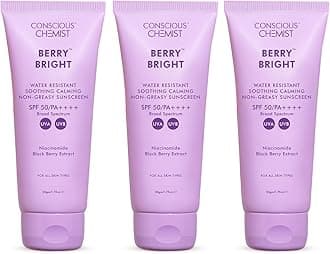 Conscious Chemist® Sunscreen SPF 50 PA++++ | 150g | Sunscreen for Oily Skin, Gel Sunscreen, Niacinamide with Black Berry Extract, Lightweight, Water Resistant, All Skin Types - Berry Bright