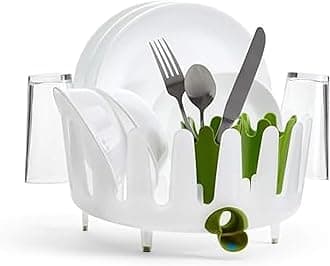 Chef'n Dish Garden Round Compact Dishrack Drainer & Cutlery Basket 34cm