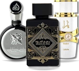 Lattafa Perfumes for Unisex 3 Piece Eau de Parfum Gift Set (Bade'e Al Oud Oud For Glory + Fakhar for Men + Yara Moi) 3.4 Ounce/100 ml each