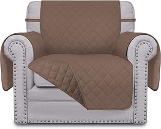 Easy-Going Chair Sofa Slipcover Reversible Sofa Cover Water Resistant Couch Cover Furniture Protector Cover with Elastic Straps for Pets Kids Children Dog Cat (Chair, Brown/Brown)