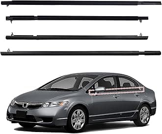Car Window Weather Stripping Molding Trim Belt,Compatible with Honda Civic 2006-2011 4-Door Sedan, Replace#72410-SNA-A01 72450-SNA-A01 72950-SNA-A01 72910-SNA-A01