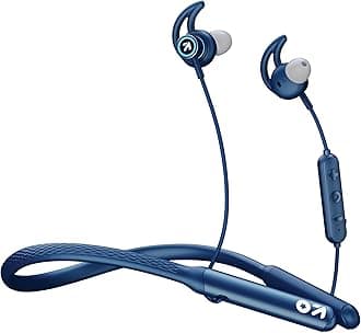 GOBOULT Curve Max Bluetooth Earphones with 100H Playtime, Clear Calling ENC Mic, Dual Device Connectivity, Lowest Latency Gaming, 13mm Bass Driver, Neckband Wireless Earphone (Blue)