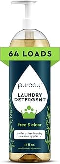 Liquid Laundry Detergent Refill- 64 fl oz 256 Loads- Gentle on Sensitive Skin- Free & Clear Scent, Natural Liquid Laundry Detergent-Liquid Concentrate Laundry Pouch with Stain Fighting Enzymes