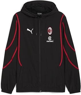 PUMA Mens AC Milan Prematch Woven Jacket 2024 2025 Adults Red M