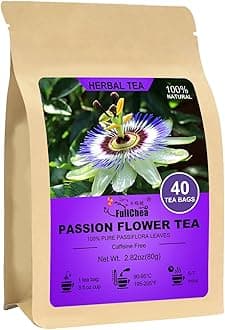 FullChea - Passion Flower Tea bags, 40 Teabags - Natural Passionflower Leaf Herbal Tea for Relaxation - Te De Pasiflora - Non-GMO - Caffeine-free - Support Better Sleep