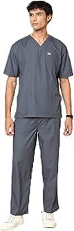– Active Men's 5-Pocket New Gen Scrubsuit V Neck Flexibile & Comfortable Top & Bottom Easily Accessible Pockets Uniform for Doctors