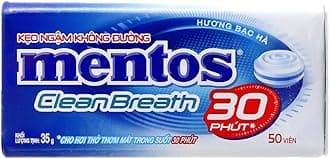 Mentos Menthol Clean Breath 30 Minutes Sugarfree Mints, 1.23 oz / 35 g