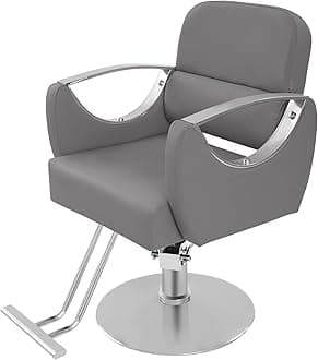 Barber Chair Salon Chair for Hair Stylist Adjustable Hydraulic Styling Chair with 360 Degrees Rolling Swivel for Salon Barbershop Tattoo Shampoo Beauty Equipment (Grey)