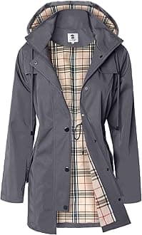 SaphiRose Lange Regenjacke für Damen, Outdoor-Regenmantel, Windbreaker, mit Kapuze
