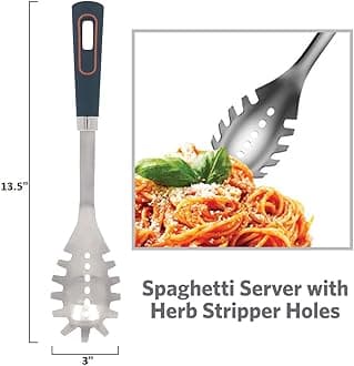 Glad Stainless Steel Utensils Set 5pc - Metal Kitchen Cooking Tools with Non-Slip Handles, High Heat Resistant for Cast Iron Cookware