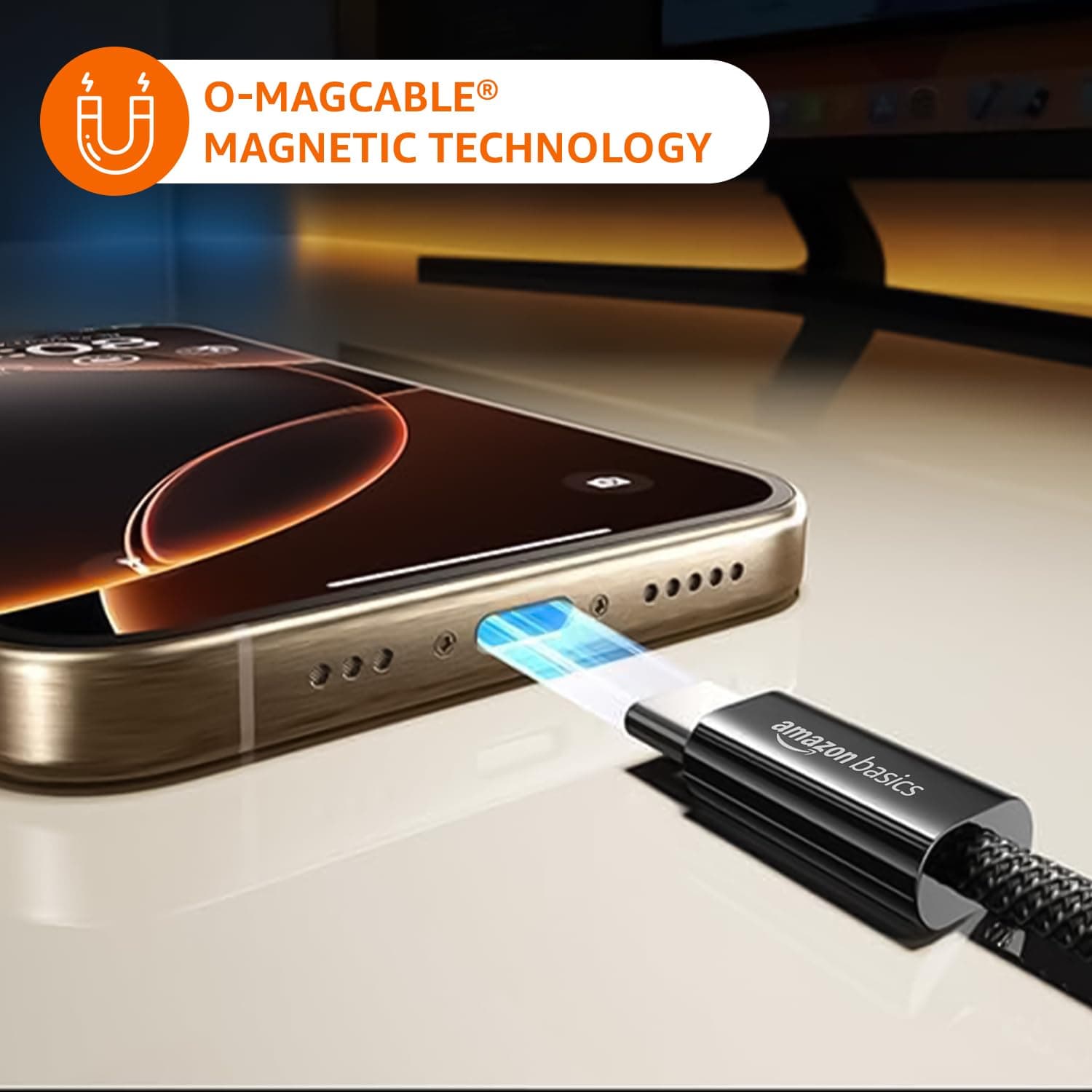 amazon basics Magnetic Coiled Type C to Type C (1.0m, 60W / 3.1A) – Fast, Durable & Tangle-Free Charging