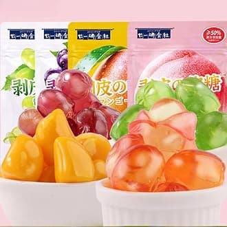 Peelable Gummies,Mango White Peach Soft Candy,Fruit Juice Fudge,Grape Gummy Candy,Peeling Sweets Candy,Casual Desserts,Wedding Candies,Instant Healthy Chinese Snacks (Mango,2bag)