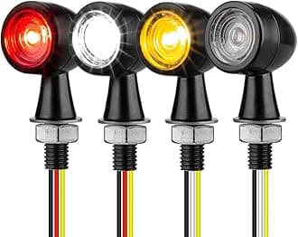 Mini Bullet LED Turn Signals for Motorcycle Mini Blinkers Small Front Rear Indicator Compatible with Harley Davidson Honda Triumph Cruiser Choppers Street Bike (Clear-4PCS)