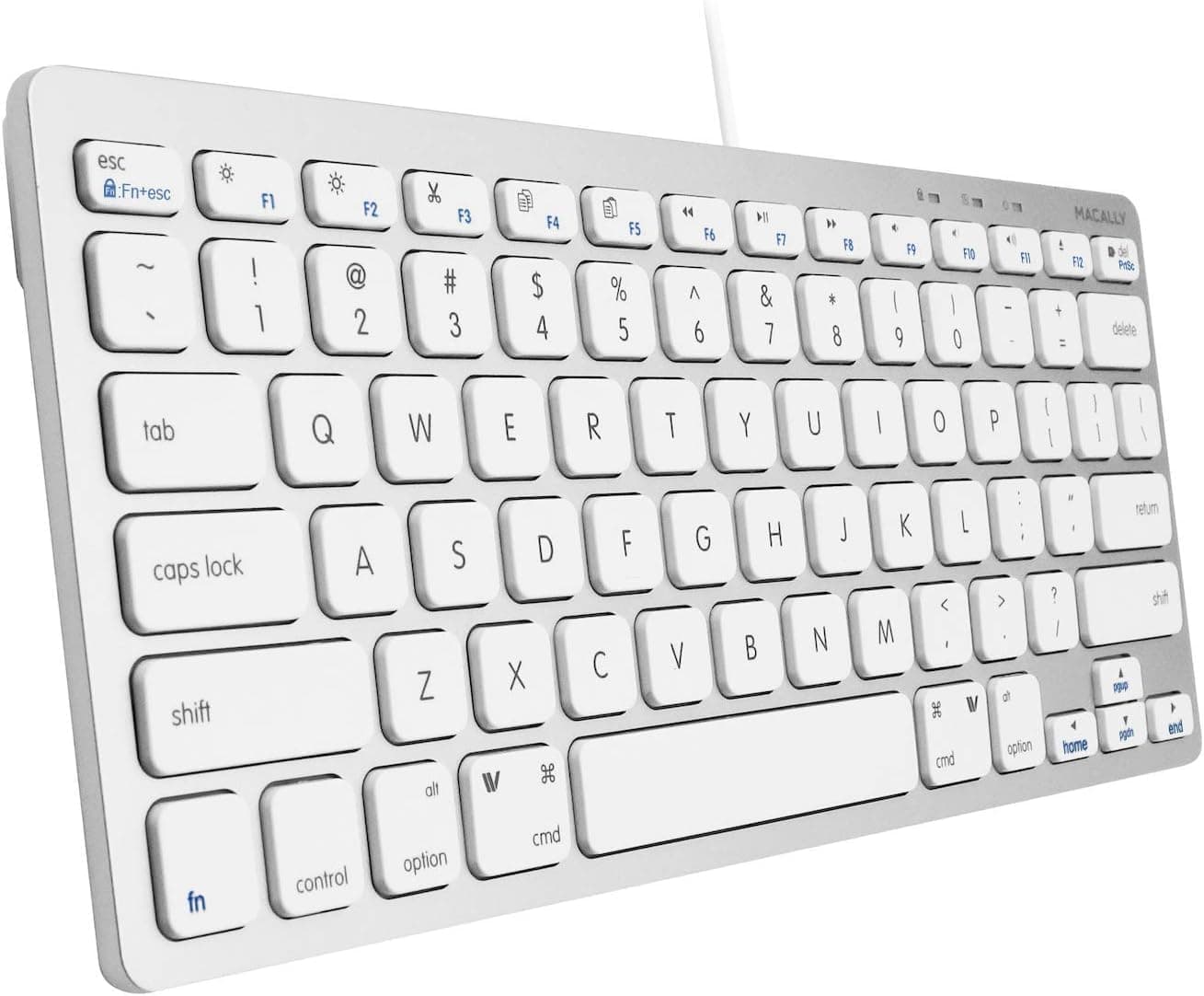 Macally SLIMKEYCA compact USB-A Keyboard for Mac US QWERTY Key Cap Layout