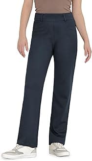 Dress Pants for Women Work Straight Pants with Pockets High Waisted Casual Business Slacks 29" Inseam Pull On Trousers