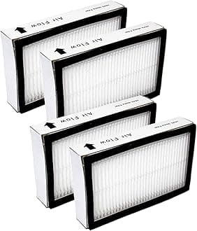 HQRP 4-Pack Exhaust Filter compatible with Panasonic AC38KDDJZ000 AC38KAXVZ000 fits MC-UG323 MC-UG327 MC-UL425 MC-UL427 MC-UL815 MC-V7501 MC-V7505 MC-V7521 MC-V7522 MC-V7531 MC-V7571 Vac Vacuum
