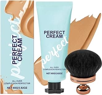 All Over Complexion Perfector, Concealing Foundation Perfecting Cream, Waterproof Long Lasting Even Skin Tone, for Even Skin Tone, Covers Scars, Supreme Cream Body Makeup Brush (Nature)
