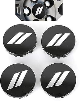 4 PCS Car Tire Hub Center Cap, 2.48" ABS Snap-on Dust and Rust Protection Cover, Stripe Sport Decoration, Compatible with Dodge Challenger Charger Hellcat SRT Chrysler 300C (White & Black)