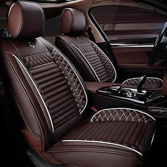 Custom Car Seat Covers Fit for Accent 2007-2021 5-Seat Full Set All Weather PU Leather Front Rear Seat Protector with Waterproof Airbag Standard Edition Coffee