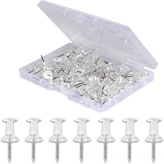 220-Pack Push Pins for Bulletin Board, Thumb Tacks with Clear Plastic Tip and Steel Tip, Portable and Durable Wall Tacks Suitable for Cork Board, Office and Daily Life