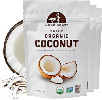 Coconut Chips Dried Fruit Snack | Unsweetened Organic Dried Coconut Strips | Gluten Free Snack | Healthy Snacks for Kids and Adults | Vegan, Non GMO, Direct Trade | 2 Ounce, Pack of 3