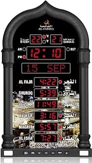 Azan Clock, LED Muslim Prayer, Athan Wall, Reading Home/Office/Mosque Digital Azan Home Decor