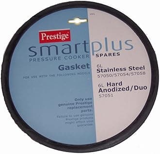 Prestige Smartplus Stainless Steel Pressure Cooker Spares, Gasket-Black, stainless_steel, Packaging may vary
