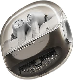 Boat Nirvana Crystl, Transparent Case,Spatial Audio, ANC(~32dB), 100Hrs Battery,4Mics ENx,App Support, Bluetooth Earbuds, TWS Ear Buds Wireless Earphones with mic (White Lustre)