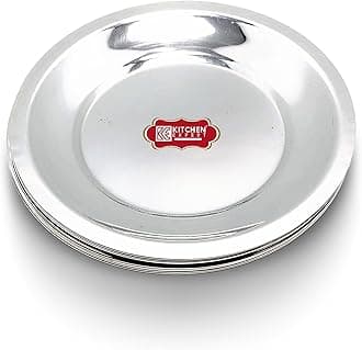 Kitchen Expert Stainless Steel Glass Lid Set of 6 | Small Lid Covers | Round Shape Chiba | Coasters for Cups, Mugs,Tumbler, bowls and katori | Tea Cup Lids (10 CM)
