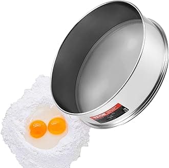 VEVOR Flour Sieve Fine Mesh, 80 Mesh Flour Sifter, 304 Stainless Steel Fine Mesh Sifter Food-grade, Dia. 12.6" Fine Mesh Strainers for Baking, 5 Sizes Mesh hole for Mungbean, Rice, Flour, Pearl Powder