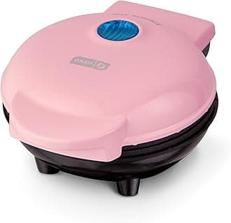 Dash Mini Maker Portable Grill Machine + Panini Press for Gourmet Burgers, Sandwiches, Chicken + Other On the Go Breakfast, Lunch, or Snacks with Recipe Guide - Pink
