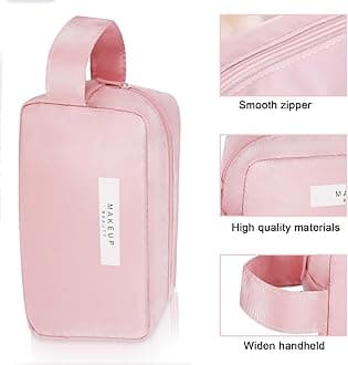 Travel Makeup Bag Cosmetic Bag Makeup Bag Toiletry Bag for Women and Girls, Pink-3pcs, Fashion