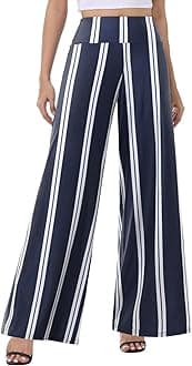 Wide Leg Palazzo Pants for Women - High Waist Casual Beach Lounge Pants Loose Dress Pants Stretchy Trousers