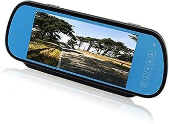 BW 7 Inch 16:9 TFT LCD Widescreen Car Monitor Car Rear View Mirror with Touch Button, HD 800(W)x 480(H) Resolution, Two Ways of Video input
