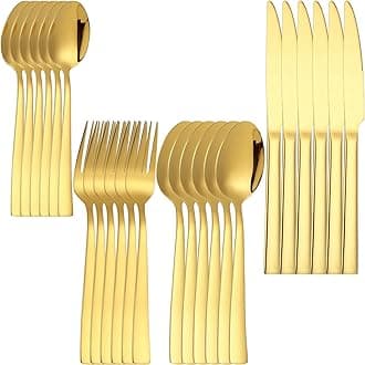 Silverware Set for 6, 24-Piece 18/10 Stainless Steel Flatware Set,Forged Cutlery Set Matte Finish for Home,Restaurant and Parties, Dishwasher Safe.