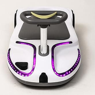 Go-kart, Mini Electric, Built-in Music, Color LED Lights, Low Power Alarm, Speed Adjustable Portable, White