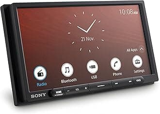 Sony Car Stereo XAV-AX4000 17.6 cm (6.95 inch) Digital Media Receiver with Bluetooth, Wireless Android Auto, Wireless Apple Car Play, PRE Out - 3 x 5V, Output Power - 55W x 4